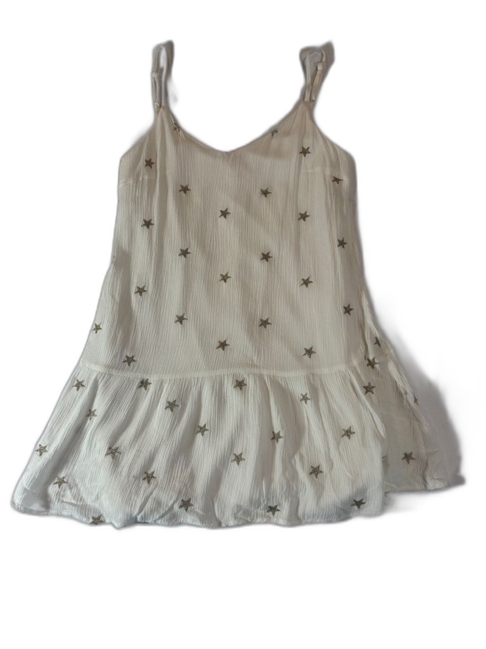 Girls White Star-Print Sleeveless Dress